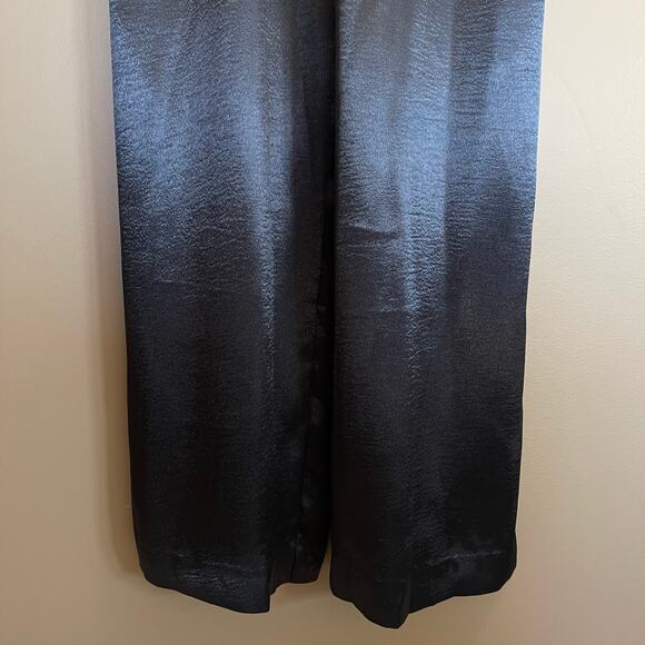 NWT Samsoe & Samsoe Fredericka Jumpsuit Navy Blue Satin Size Medium Cowl Neck - Picture 9 of 16